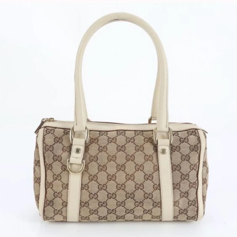 Gucci Beige and Brown Boston Style Monogram Tote Medium - Picture 11 of 11